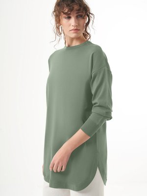 Merserize Oval Kesim Tunik Mint Yeşili