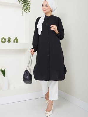 Siyah Ayrobin Nervürlü Tunik Siyah Ayrobin Nervürlü Tunik