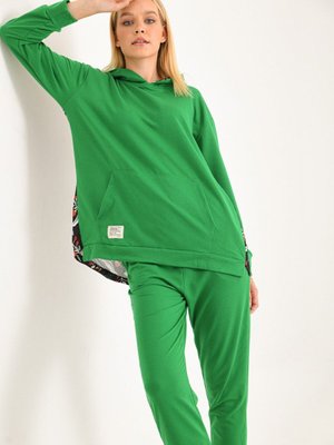 Yeşil Sırt Baskı Detay Kapüşonlu Sweat Takım Yeşil Sırt Baskı Detay Kapüşonlu Sweat Takım