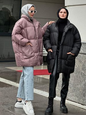 Eva Şişme Mont Gül Kurusu