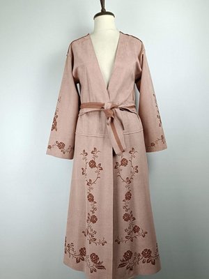 Lazer Baskılı Süet Kap Pembe Lazer Baskılı Süet Kap Pembe