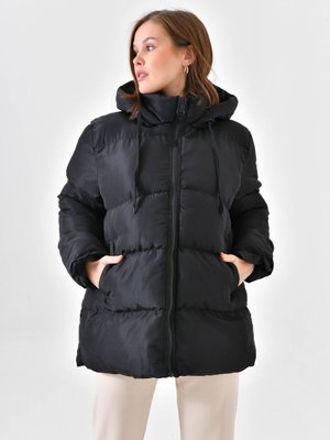 Siyah Kapüşonlu Şişme Mont Siyah Kapüşonlu Şişme Mont