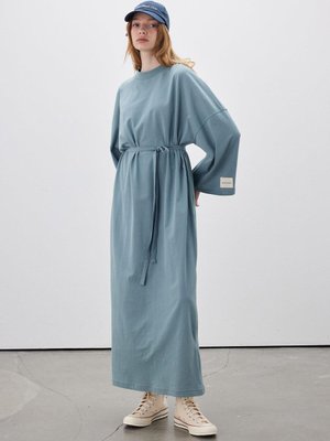 Oversıze Uzun Rahat Elbise Mavi Oversıze Uzun Rahat Elbise Mavi