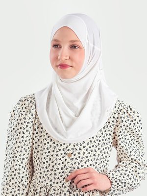 Yaş) Pratik Pileli Kız Çocuk Hazır Eşarp Hijab Beyaz (6 Yaş) Pratik Pileli Kız Çocuk Hazır Eşarp Hijab Beyaz (6