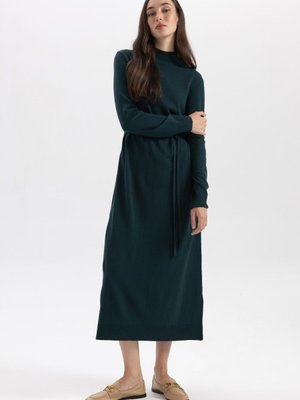 Yarım Balıkçı Yaka Uzun Kollu Maxi Triko Elbise A9807ax23wn