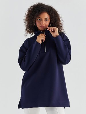 Fermuarlı Scuba Tunik Lacivert Fermuarlı Scuba Tunik Lacivert