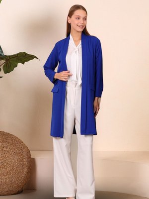 Ceket Tesettur Blazer Kadin Mavi