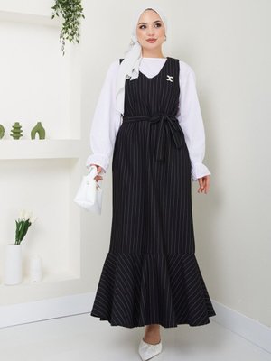 Siyah Çizgili Jile Elbise Siyah Çizgili Jile Elbise