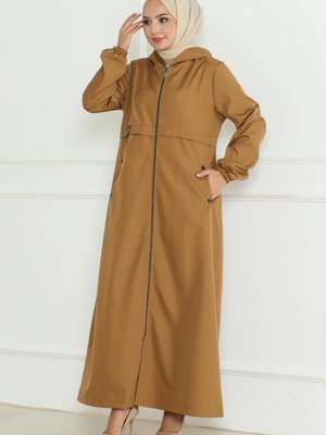 Taba Armalı Fermuarlı Trençkot