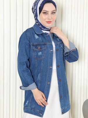 Açık Kot Düğmeli Ceket Açık Kot Düğmeli Ceket