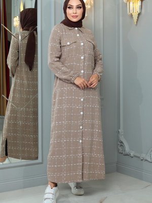 Vizon Düğmeli Kaşe Kaban Vizon Düğmeli Kaşe Kaban