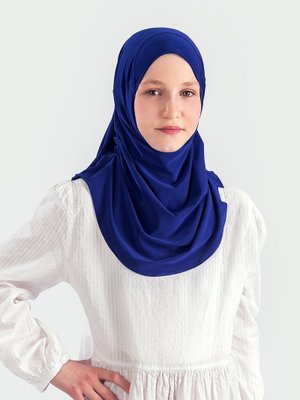 Yaş) Pratik Pileli Kız Çocuk Hazır Eşarp Hijab Saks (6 Yaş) Pratik Pileli Kız Çocuk Hazır Eşarp Hijab Saks (6