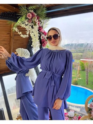 Taş İşlemeli Sportif Tunik Takım