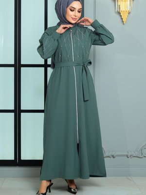 Mint Taş Detaylı Ferace Mint Taş Detaylı Ferace