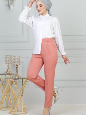 Pembe Çift Düğmeli Pantolon Pembe Çift Düğmeli Pantolon