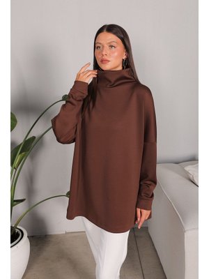 Kahverengi Scuba Tunik