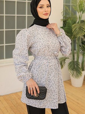 Çıtır Çiçek Desen Tunik Gri Çıtır Çiçek Desen Tunik Gri