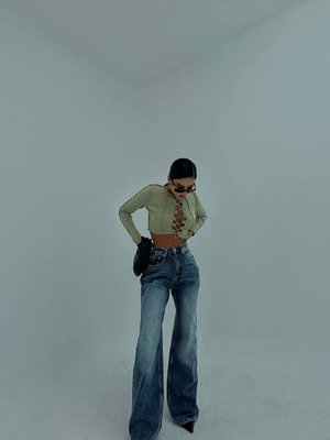 Açık Lacivert Normal Bel Baggy Jean