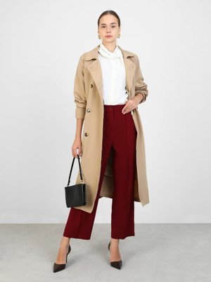 Bordo Nervür Dikişli Klasik Kumaş Pantolon Bordo Nervür Dikişli Klasik Kumaş Pantolon