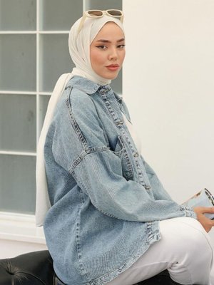 Woops Uzun Kol Ceket Gömlek Cep Detaylı Oversize