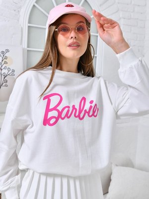 Beyaz Baskılı Sweatshirt Beyaz Baskılı Sweatshirt