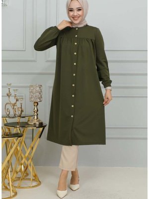 Büzgülü Tunik Haki