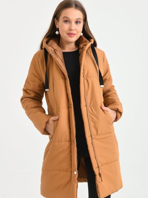 Kahverengi Kapüşonlu Kapitone Mont Kahverengi Kapüşonlu Kapitone Mont