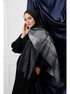 Siyah Galaxy Desenli Şal