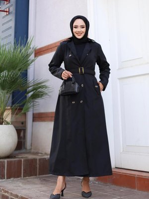 Düğmeli Kemerli Trençkot Düğmeli Kemerli Trençkot