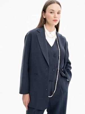 Rahat Kesim Keten Ceket