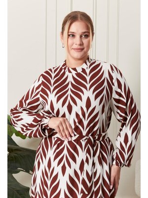 Kiremit Kadin Hakim Yaka Buyuk Beden Tesettur Viskon Kumas Pileli Ve Piliseli Elbise Kiremit Kadin Hakim Yaka Buyuk Beden Tesettur Viskon Kumas Pileli Ve Piliseli Elbise