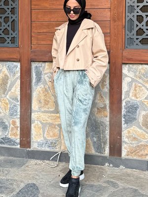 Yeşil Cockato Nervürlü Paçaları Lastikli Eşofman Altı Yeşil Cockato Nervürlü Paçaları Lastikli Eşofman Altı