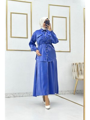 Saten Kumaş Cepli Etekli Takım Saten Kumaş Cepli Etekli Takım