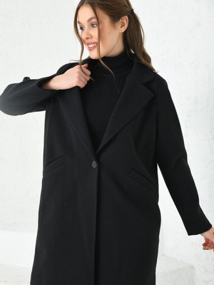 Siyah Astarlı Kaşe Kaban Siyah Astarlı Kaşe Kaban