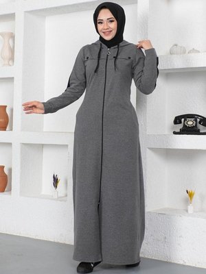 Kuş Gözü Şerit Detay Spor Ferace Antrasit Kuş Gözü Şerit Detay Spor Ferace Antrasit