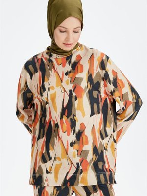 Desenli Örme Tunik Turuncu Desenli Örme Tunik Turuncu