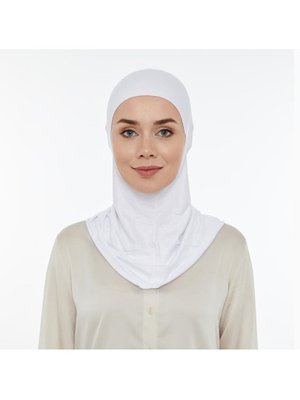 Pratik Boyunluklu Hijab Bone Beyaz Pratik Boyunluklu Hijab Bone Beyaz