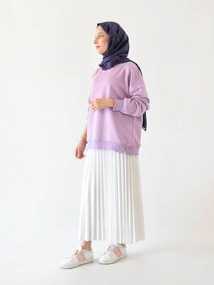 İki İplik Basic Sweat Lila