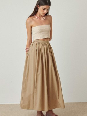 Büzgü Detaylı Vizon Etek Büzgü Detaylı Vizon Etek