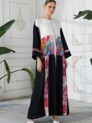 Dijital Baskılı Abaya Siyah