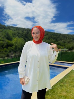 Önü Pile Detay Gömlek