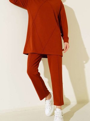 Kiremit Çıma Desenli İkili Takım