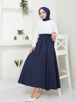 Lacivert Cep Detaylı Paraşüt Uzun Etek Lacivert Cep Detaylı Paraşüt Uzun Etek