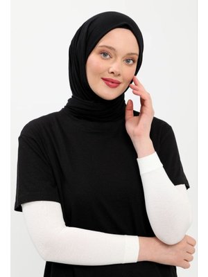 Düz Dikişsiz Pratik Likralı Penye Namaz Kolluğu Beyaz