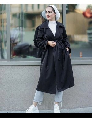 Şal Yaka Kolu Lastikli Trençkot