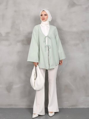 Mint Önü Bağlamalı Kimono Tunik