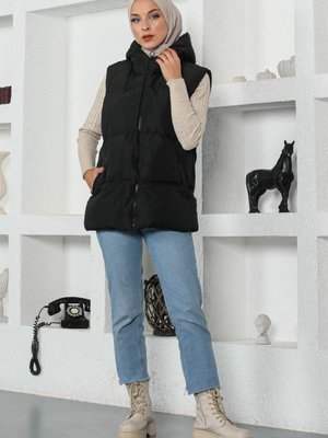 Siyah Boyfriend Şişme Yelek