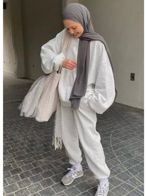 Aischa Modern Bisiklet Yaka Geniş Oversize Tam Kışlık Iplik Eşofman Takımı Aischa Modern Bisiklet Yaka Geniş Oversize Tam Kışlık Iplik Eşofman Takımı