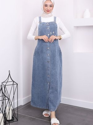 Mavi Taş Detaylı Kot Jile Mavi Taş Detaylı Kot Jile