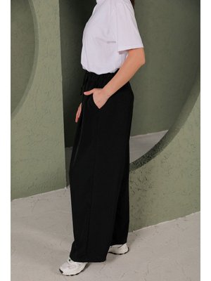 Siyah Bol Paça Pantolon